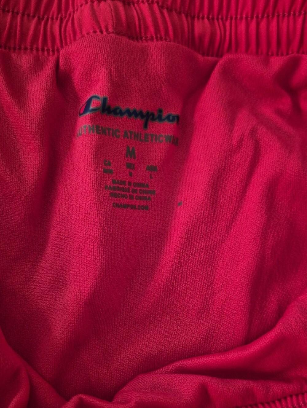 Champion Red Athletic Shorts with White Trim - Picture 2 of 5